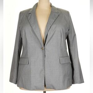 Lane Bryant The Bryant Blazer Jacket Classic Gray Relaxed Plus Size 24 Career